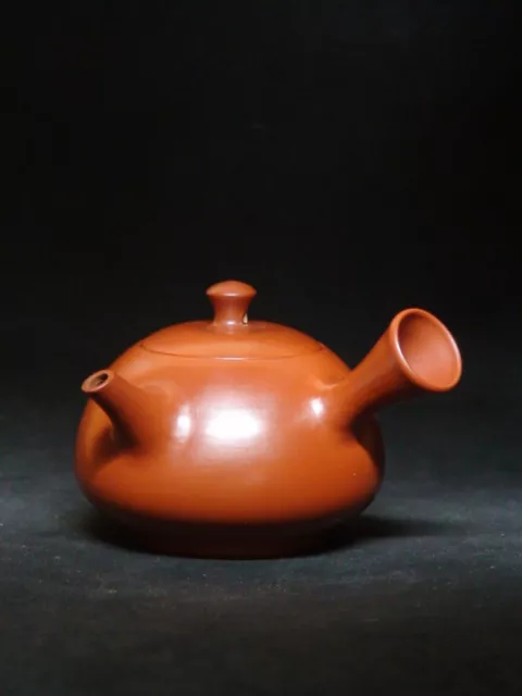 Antique Japanese Tokoname-ware Teapot Unglazed Pottery Kyusu Sencha Artist Sign