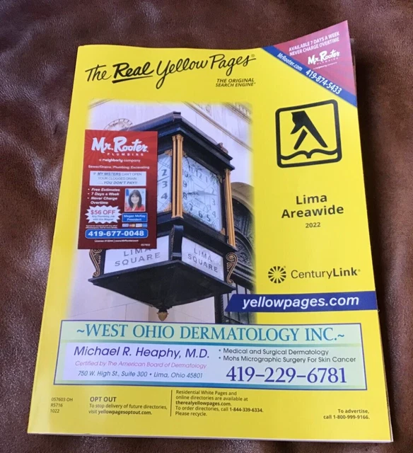 THE REAL YELLOW Pages Phone Book Directory Lima Areawide Ohio 2022 £8.