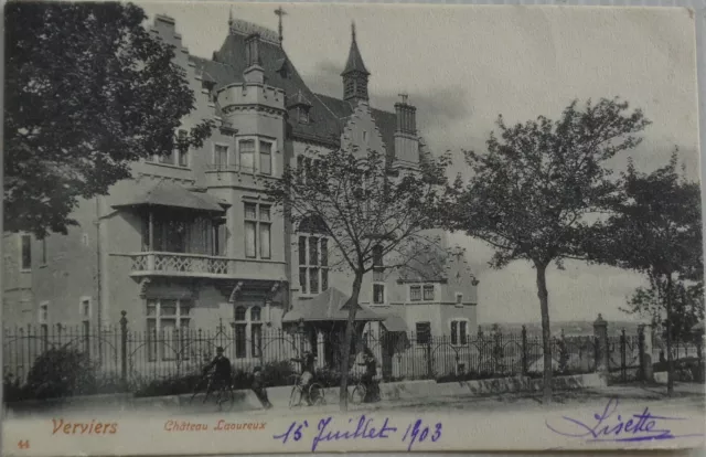 VERVIERS BELGIQUE  cpa Château Laoureux  Bon Etat 1903