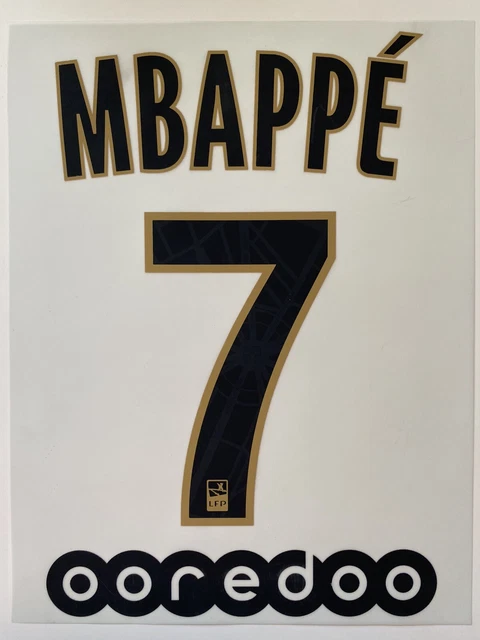Flocage Officiel PSG Mbappé 7 – Maillot Domicile UCL 2023/2024, Adulte, Neuf