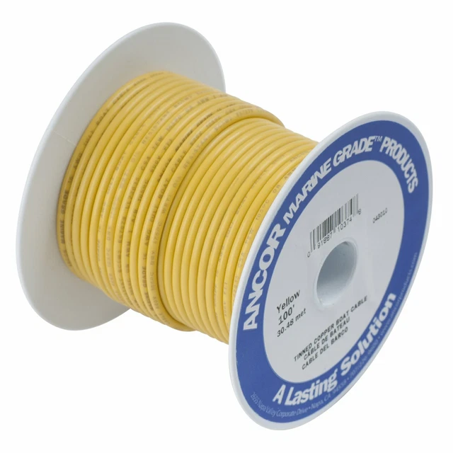 Ancor Ultra Flexible Type 3 Tinned Copper Wire 10 AWG 100 Feet Yellow 109010