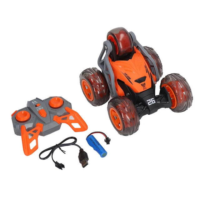 ORANGE 5 WHEEL Stunt Car Toy 2.4G Remote Control 360 Degree Rotating ...