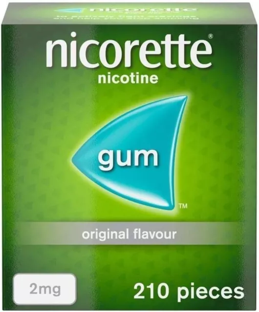Nicorette Chewing Gum Original Flavour, 2mg x 210 Pieces