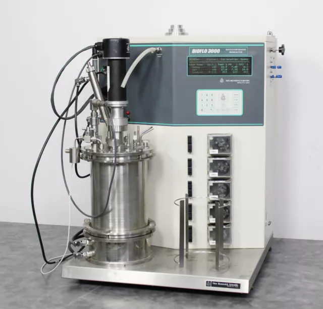 New Brunswick BioFlo 3000 Bioreactor & 5L Stainless Steel Vessel Temp & DO probe