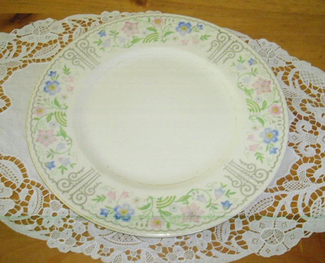 Vintage Syracuse China BLOSSOM TIME Old Ivory O.P.CO  9 3/4" Plate Flower ~