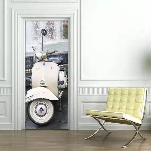 Decorazione adesiva Porta Vespa vintage sticker lavabile pvc varie misure