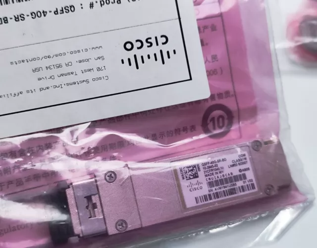 Genuine Cisco Sealed QSFP+ Transceiver QSFP-40G-SR-BD New And Sealed