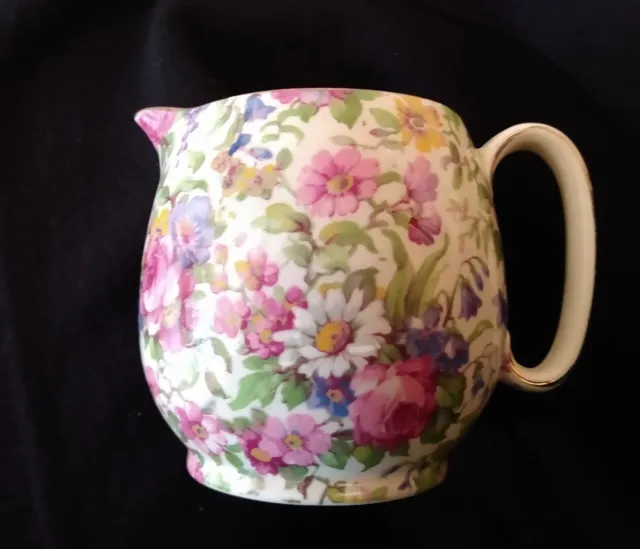 Vintage Early Royal Winton Grimeades Summertime Chintz Creamer Small Pitcher