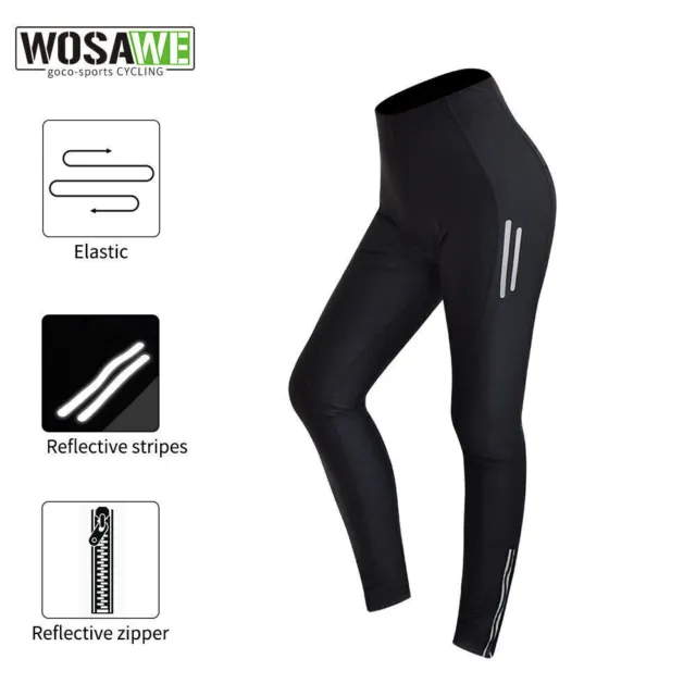 WOSAWE Womens Cycling Tights Bike Gel Padded Pants Breathable Sports Legging