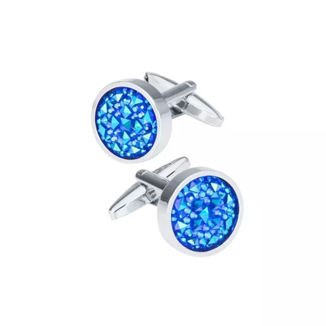 Charles William Shades of Blue Warm Colour Dots Cufflinks Quality UK Stock