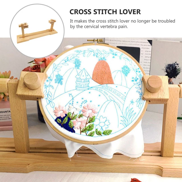 Support De Broderie Sur Pied Réglable – Cadre Pivotant 360°, Hauteur Ajustable – Avec Poulie Pour Déplacement – Pour Point De Croix, Couture, Travaux D'aiguille