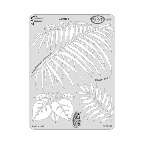 Artool Stencil ART-FX4-23  Craig Fraser's FX 4 Fronds Pale Tree Leaf Leaves