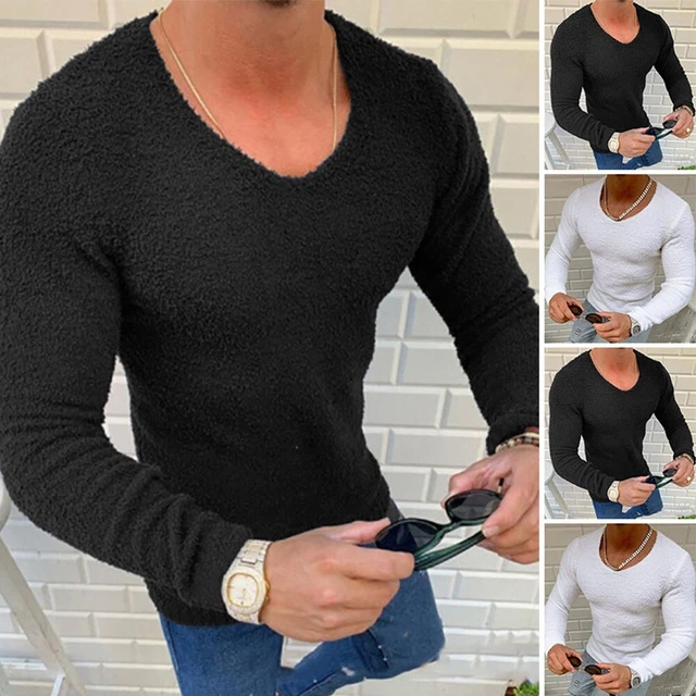 Camicia pullover casual alla moda peluche casual da uomo con maniche lunghe
