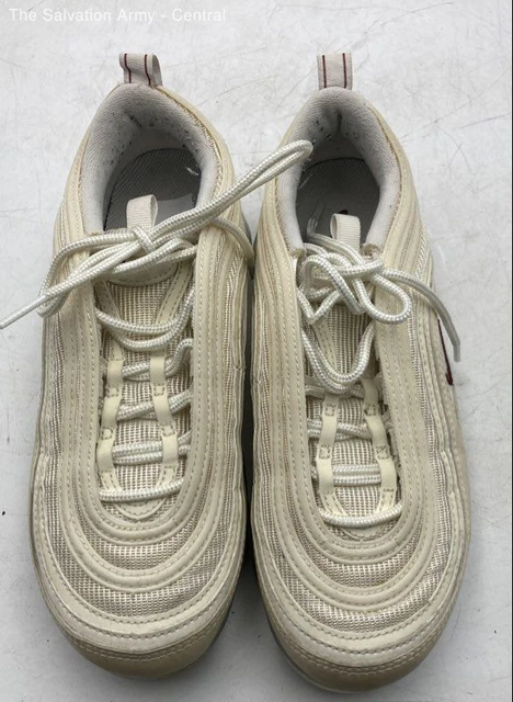 NIKE MENS AIR Max 97 Cream Red Lace Up Low Top Running Sneaker