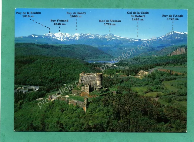 cpm 63 MUROL - Panorama sur le Château Le lac Chambon et la chaîne du Sancy