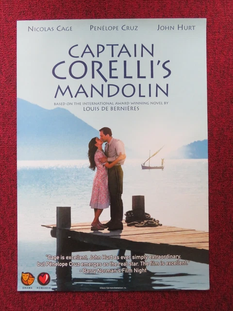 CAPTAIN CORELLI'S MANDOLIN Vhs Video Poster Nicolas Cage Penelope Cruz ...