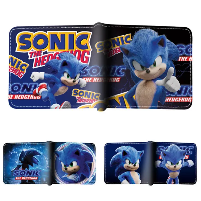 Multiple Pockets Wallets Sonic The Hedgehog Wallet Coin Bag ID Card Kids Gifts.