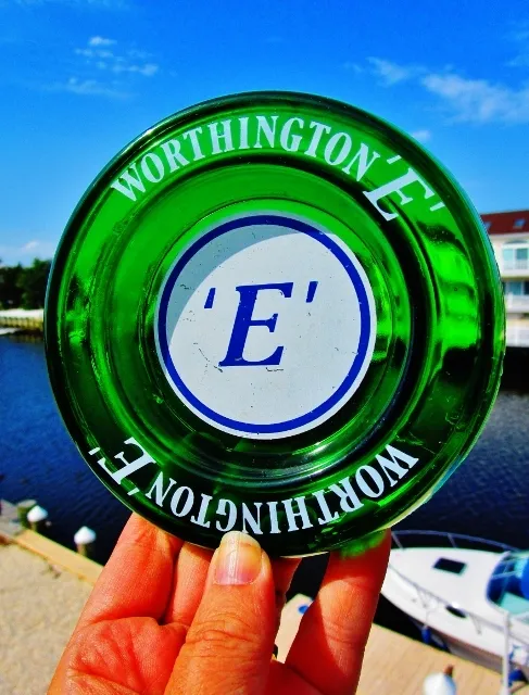 Worthington E Pure Ale BEER - Vintage Bar Brewery Emerald Green Glass Ashtray