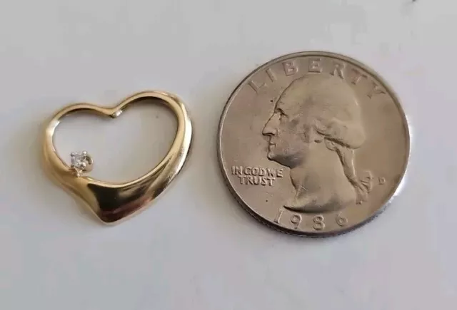 14K SOLID YELLOW Gold Heart Pendant Not Scrap 1.8 G. $0.99 - PicClick