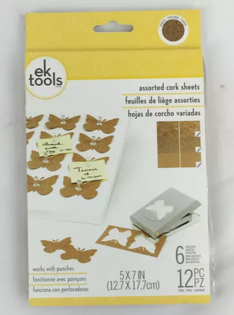 EK Tools Assorted CORK SHEETS 12 Pc  #55-59008 use with punches on hard surface