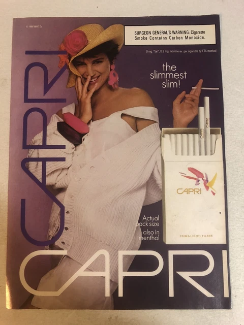 cigarettes capri Anyone else get lured by the sophistication of slim cigarettes? Capri Cigarettes (1989) : r/GenX cigarettes capri Anyone else get lured by the sophistication of slim cigarettes? Capri Cigarettes (1989) : r/GenX