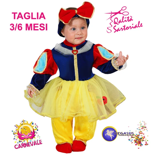 COSTUME VESTITO DI Carnevale Bambina Biancaneve 3/6 Mesi Pegasus 5001 EUR  34,95 - PicClick IT