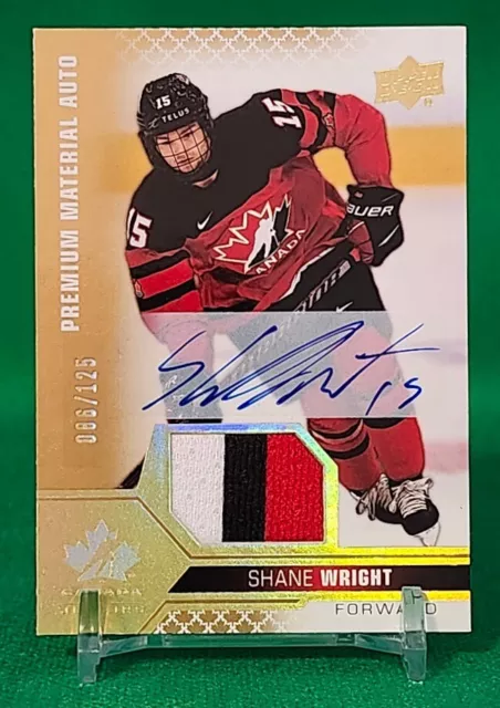 2022 Team Canada Juniors Shane Wright  Premium Auto  Gold 3 colors   /125  #1