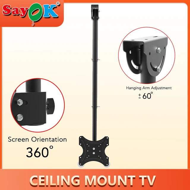 CEILING MOUNT TV Wall Bracket Roof Rack Pole Retractable For 32"55