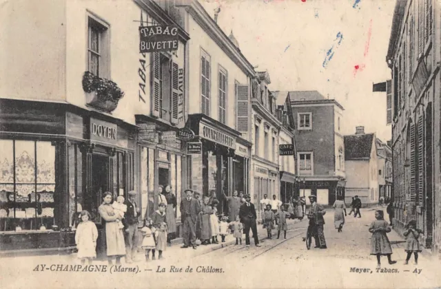Cpa 51 Ay Champagne Rue De Chalons