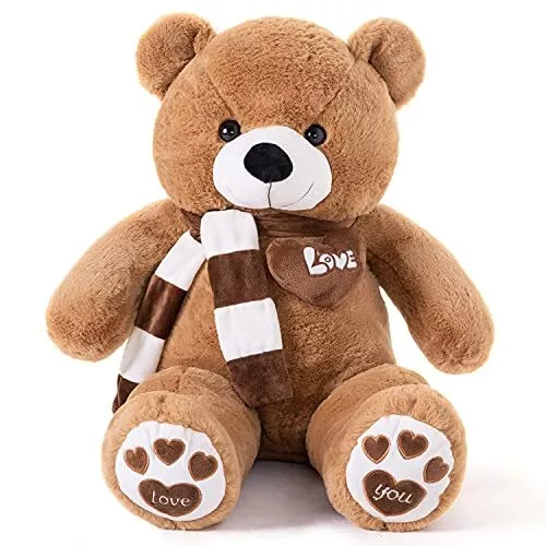 (80cm) Giant Teddy Bear XL Soft Stuffed Teddy Bear Plush Animal Toy (Dark Brown)