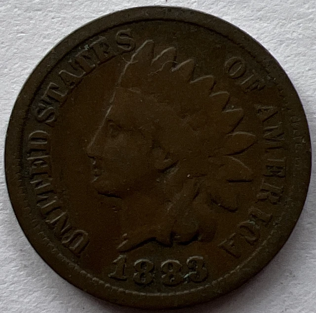 1883 INDIAN HEAD Cent Philadelphia Mint Penny US Type Coin ACTUAL