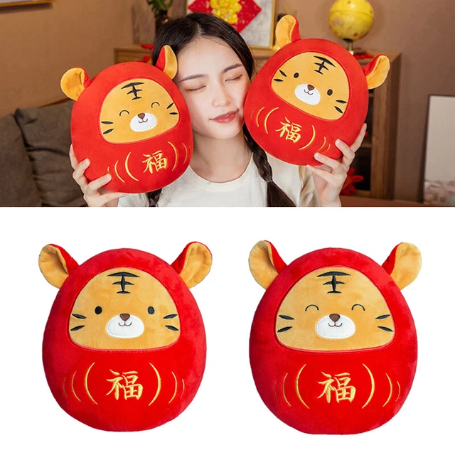 New Year Symbol Tiger Figurine Plush Toy Children Doll Animal Chinese Tiger T'm'