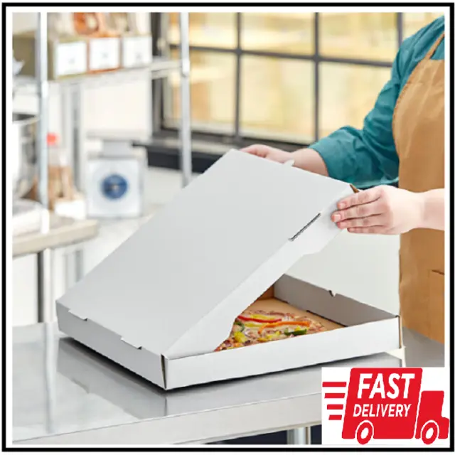 (50 Pack) 16" x 16" x 2" White Corrugated Plain Square Bakery Cake Pizza Box
