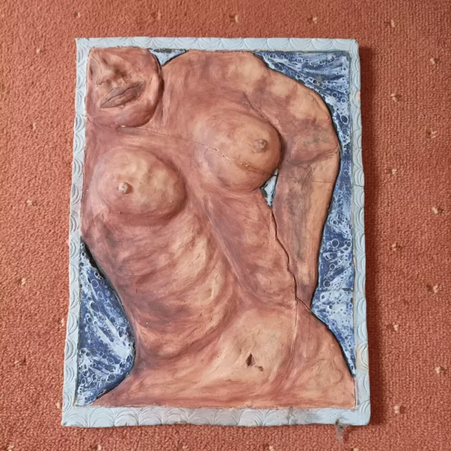 Ceramic Clay Female Nude Art With Crack - 273 x 360mm