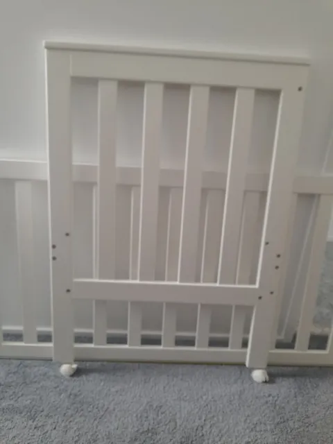 Childcare 3-in-1 White Wooden Cot - used - Very Good Condition! (Mattress Inc.)