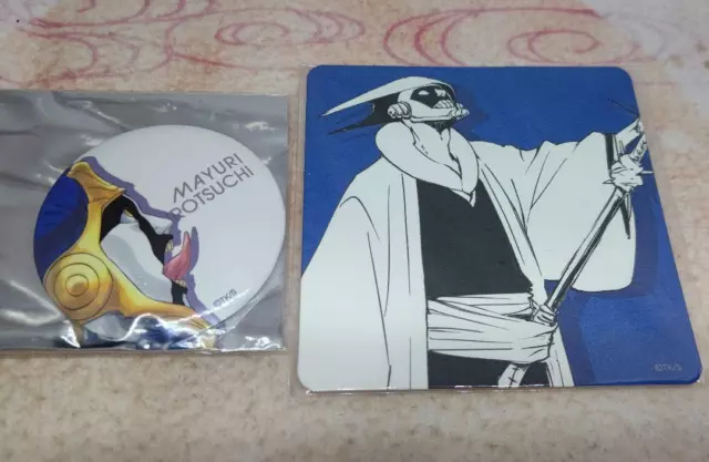 Bleach EX Exhibition Mayuri Kurotsuchi Tin Badge Coaster Set