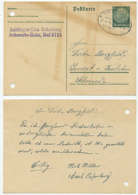 43016 - Ganzsache P 226 - Postkarte nach Ihmert-Iserlohn - Bahnpoststempel