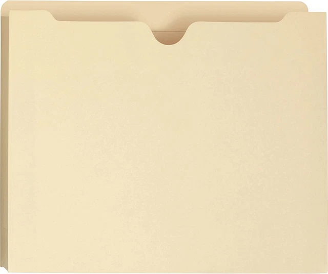 File Jacket, Reinforced Straight-Cut Tab, 1" Expansion, Letter Size, Manila, 50