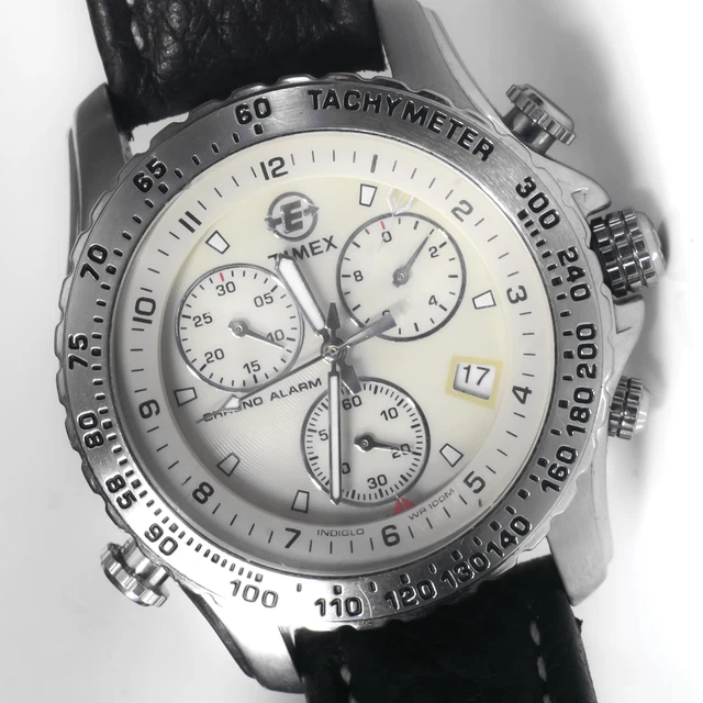 TIMEX CHRONOGRAPH ALARM Watch 40mm Expedition Indiglo T45951 922 RR