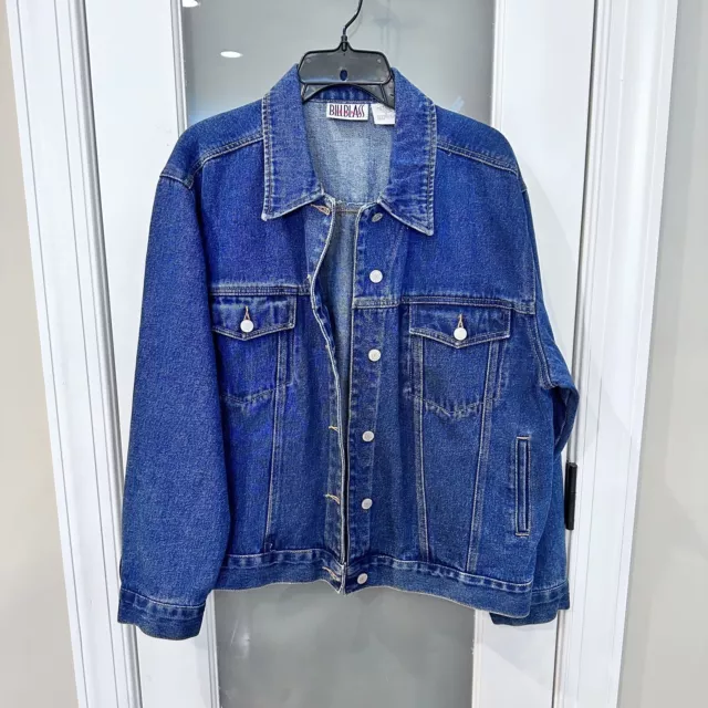 Vintage Bill Blass Women's Blue Jeans Denim Jacket Button Up Sz  Large, BNWOT
