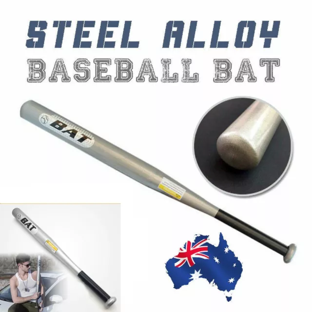 25" 63cm Steel alloy Silver Baseball Bat Racket Softball Self Outdoor Sports AUS