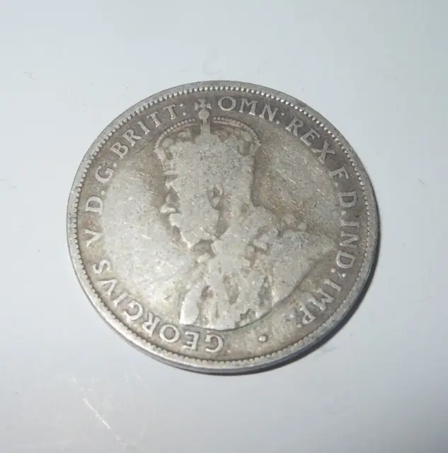 1914  Australia One Florin Two 2 shillings silver coin 3