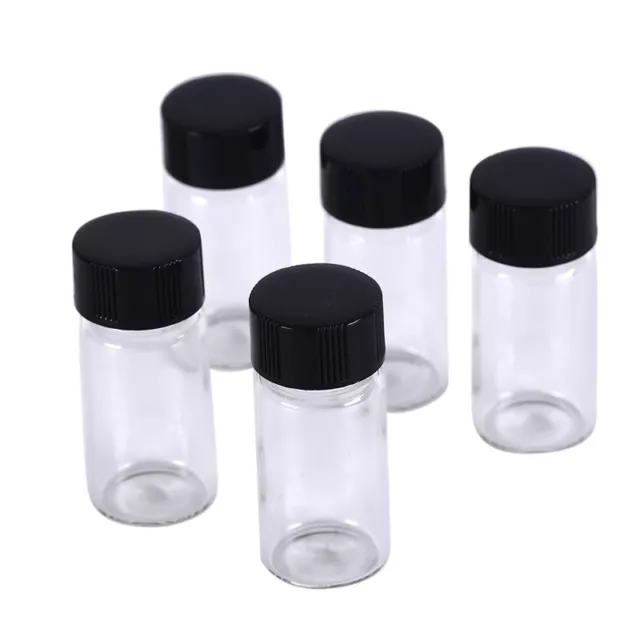5pcs 5ml small cute lab glass vials bottles clear containers with screw cap B-FY 2