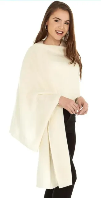New Manio Cashmere 100% Cashmere Knitted Wrap Shawl Extra Large Scarf Stole