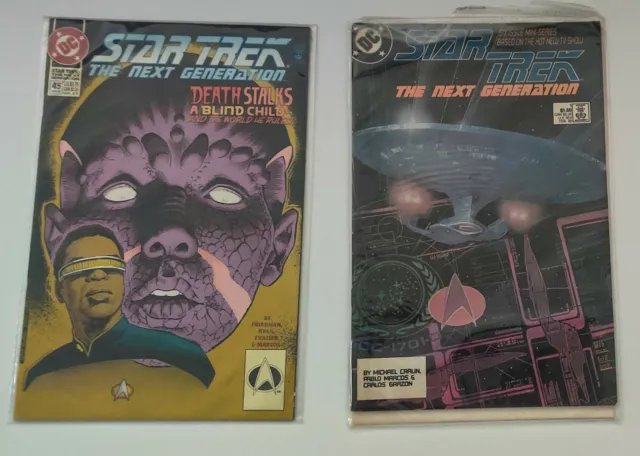 2 Dc Comics Star Trek The Next Generation Comic Books #1 And 45