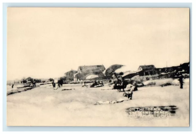 1924 On The Crescent Beach, Mattapoisett, Massachusetts MA Vintage Postcard