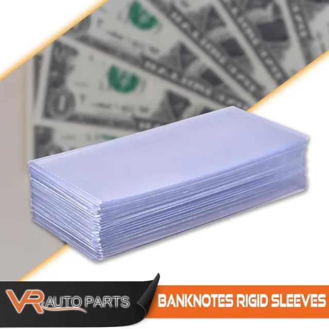 New 25 Banknotes Rigid Sleeves For Modern Size US Currency Notes Topload Holders