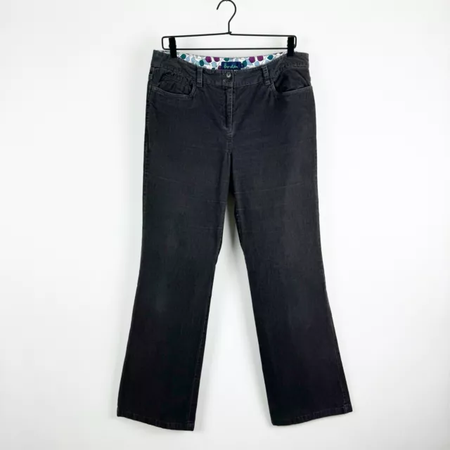 Boden Womens Corduroy Pants Size 14 R Dark Gray Straight Leg Cotton Stretch