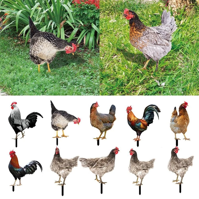 Garden Ornaments Sculptures Chicken Decorations Rooster Statues Yard Art Decor