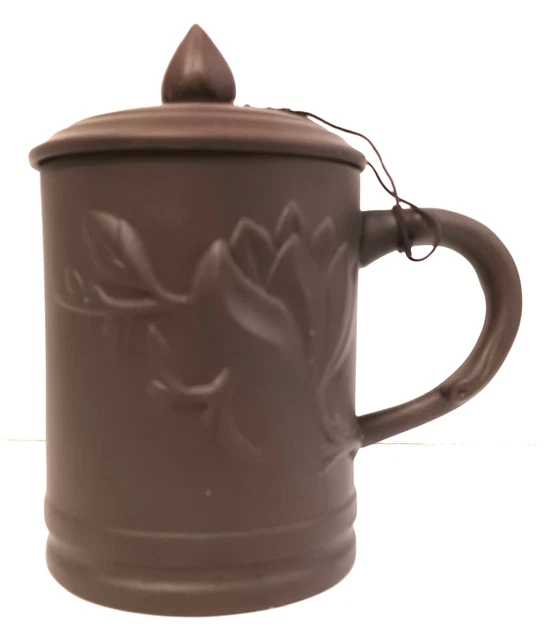 Vintage Tea Cup Mug With Lid Purple Clay Chinese Yixing Zisha Zhongguo